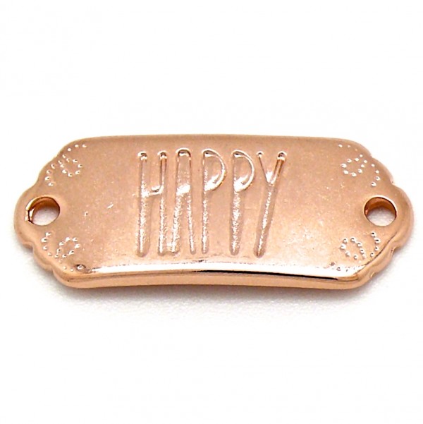 DQ tussenzetsel met tekst 'HAPPY', Roségoud
