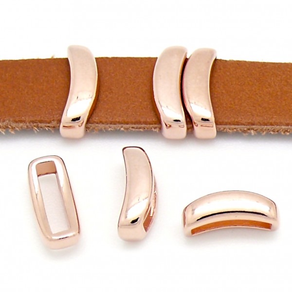 Schuifkraal halve maan, maat 5x13mm, DQ Rose Goud