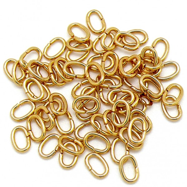 Open ovale ring, maat 5.5x8mm - 1.2mm, Goud
