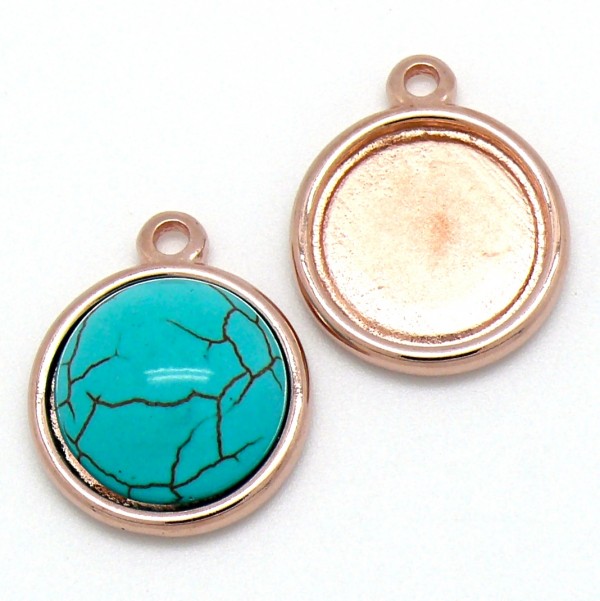 Bedel setting rond cabochon 20mm, 25x29mm, Rose goud