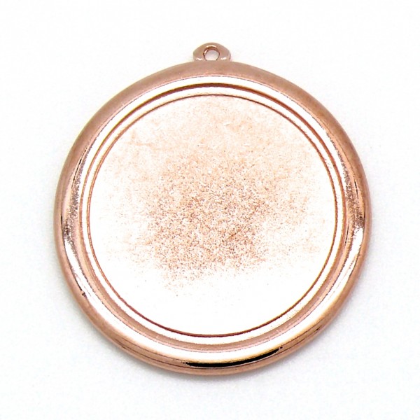Bedel setting rond cabochon 30mm, 37x41mm, Rose goud
