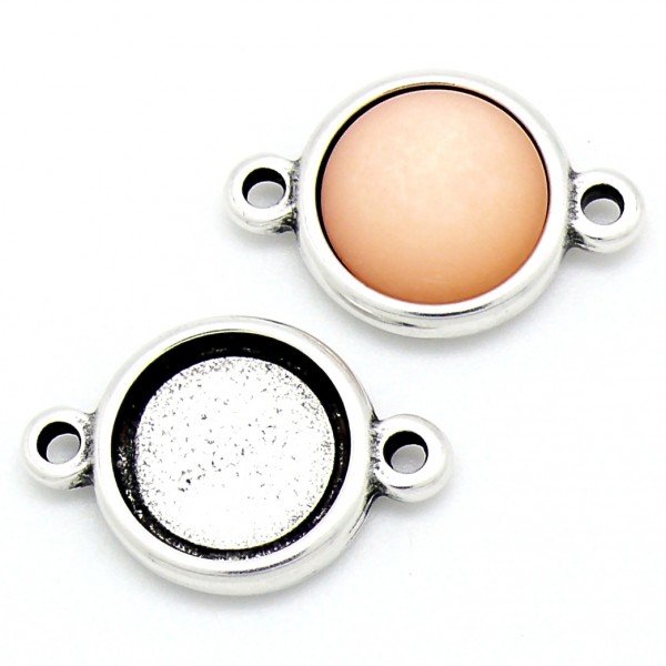 DQ tussenzetsel voor cabochon 16.4mm, Antiek Zilver, per stuk