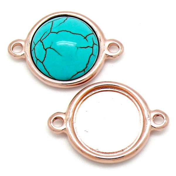 DQ Tussenzetsel voor cabochon 20mm, Roségoud