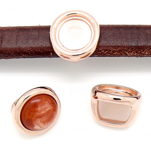 Schuifkraal Regaliz voor cabochon 11.5mm, DQ Rose Goud