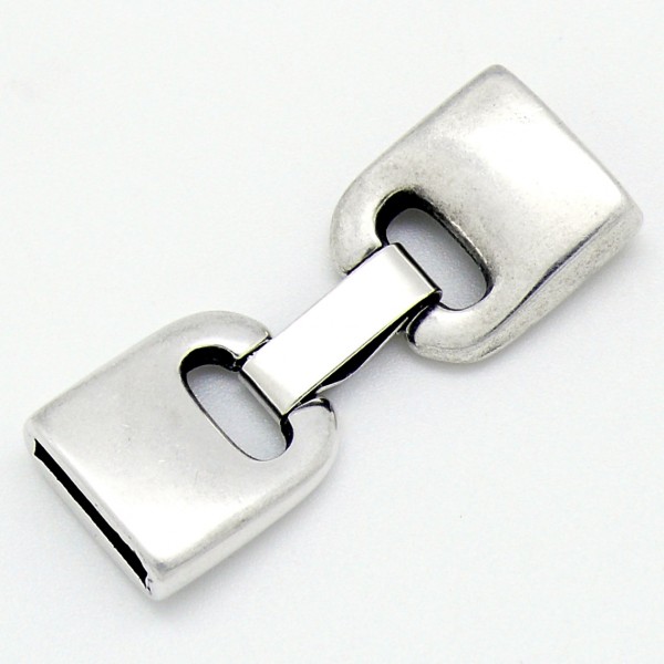 Clipsluiting voor 13mm breed leer, DQ antiek zilver