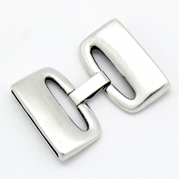 Clipsluiting voor 30x2,5mm leer, DQ antiek zilver