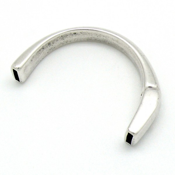 DQ halve armband met magneetsluiting voor 10mm breed leer Antiek zilver - Afbeelding 3