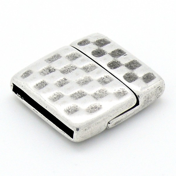 Magneetsluiting hamerslag voor 20mm leer, DQ antiek zilver