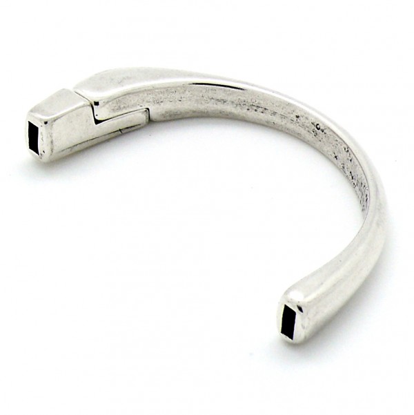 Halve armband, magneet, voor 2x5mm leer, DQ antiek zilver