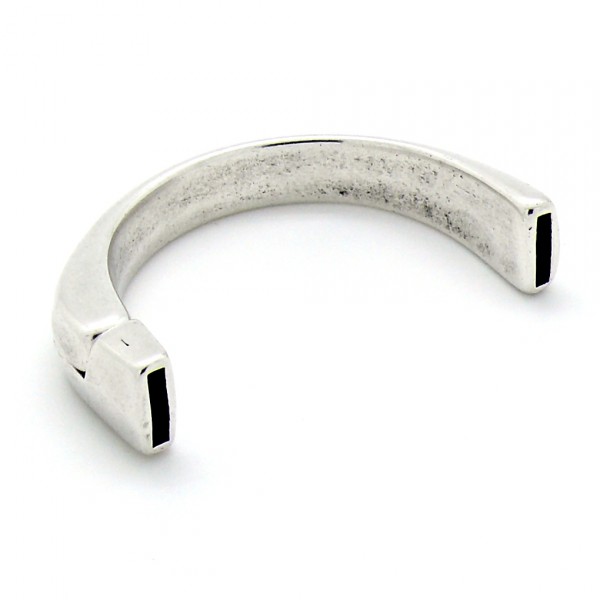 DQ halve armband met magneetsluiting voor 10mm breed leer Antiek zilver