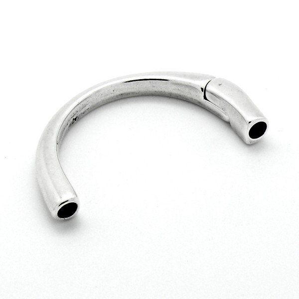 Halve armband, magneetsluiting voor 5mm rond leer, DQ antiek zilver