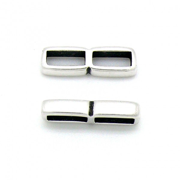 Verdeler rechthoekig met 2 gaten, Antiek zilver