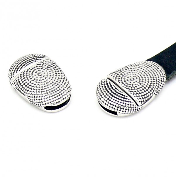 DQ magneetsluiting dotted, gatmaat 2x10mm, Antiek zilver
