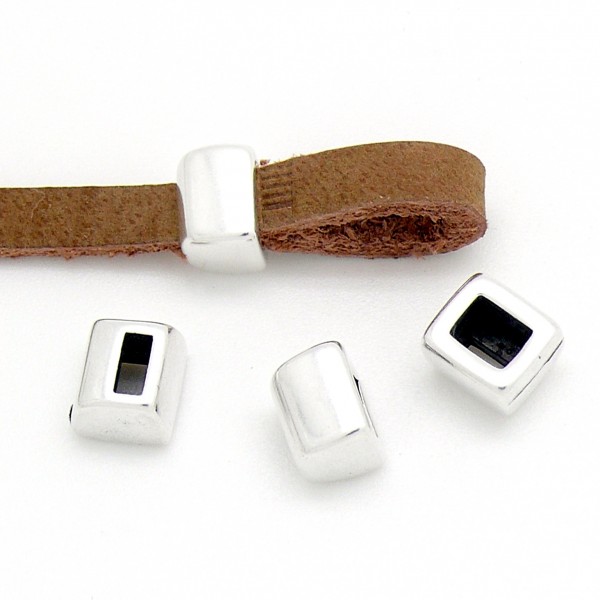 Lus component voor 5mm breed leer, DQ Antiek zilver