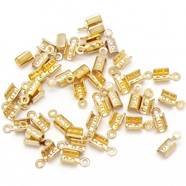 Veterklem voor koord 1.5/2mm, maat 3x8mm, Goud
