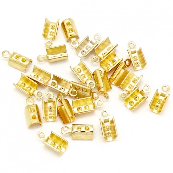 Veterklem voor koord 2/2.5mm, maat 4x9.5mm, Goud