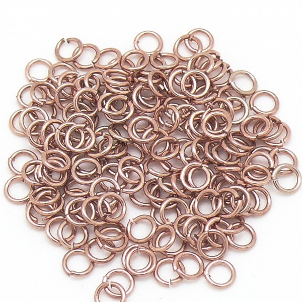 Open ring 5mm, dikte 0.8mm, gat ca. 3.4mm, Rose goud