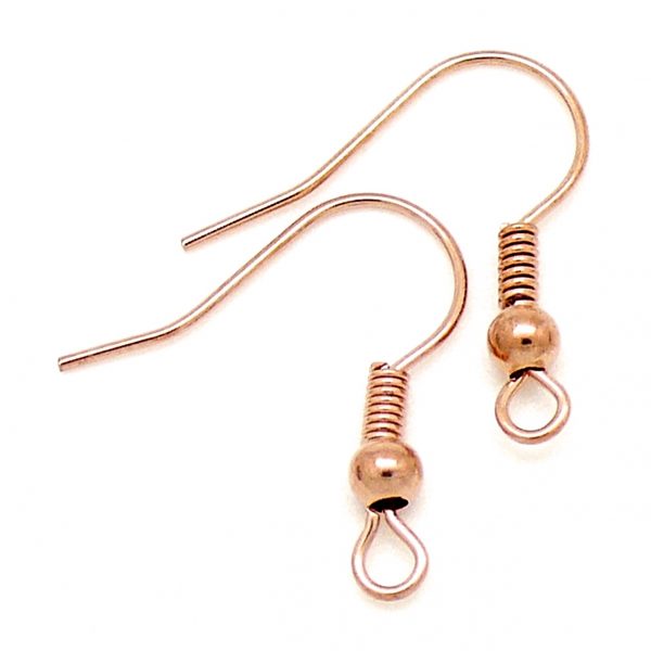 Oorbel vishaak 20mm, DQ Rose Goud