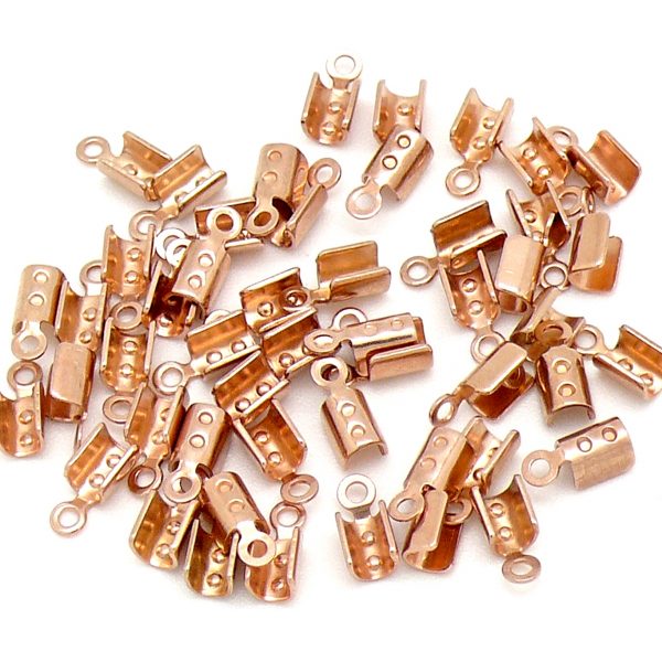 Veterklem voor koord 1.5/2mm, maat 3x8mm, Rose goud
