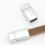 Magneetsluiting voor 6mm breed leer, Antiek zilver - Afbeelding 2