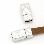 DQ magneetsluiting hamerslag 6x2mm antiek zilver - Afbeelding 2