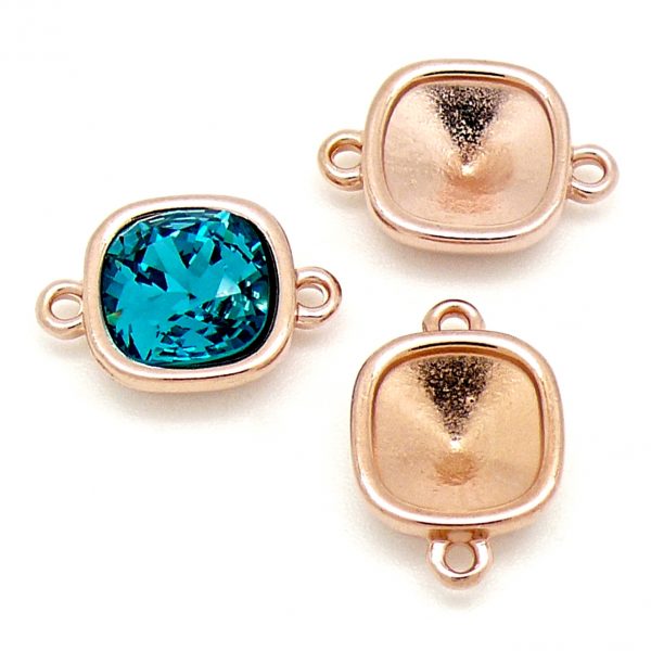 Tussenzetsel met setting voor Swarovski 4470, DQ Rose Goud