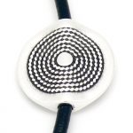 Kraal rond met cirkels, maat 28x28mm, gat 4mm, antiek zilver