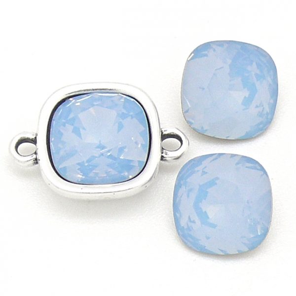 Swarovski Square 4470, Air Blue Opal, 10x10mm