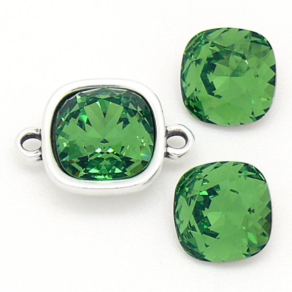 Swarovski Square 4470,  Fern Green, 10x10mm