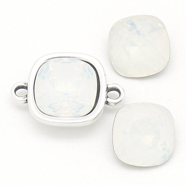Swarovski Square 4470, White Opal, 10x10mm