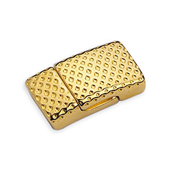Magneetsluiting gebogen/bewerkt, Gatmaat 2x10mm, Goud