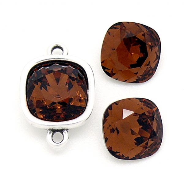 Swarovski Square 4470, Smoked Topaz, 10x10mm