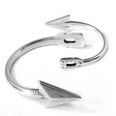 DQ halve armband "pijl", Antiek zilver