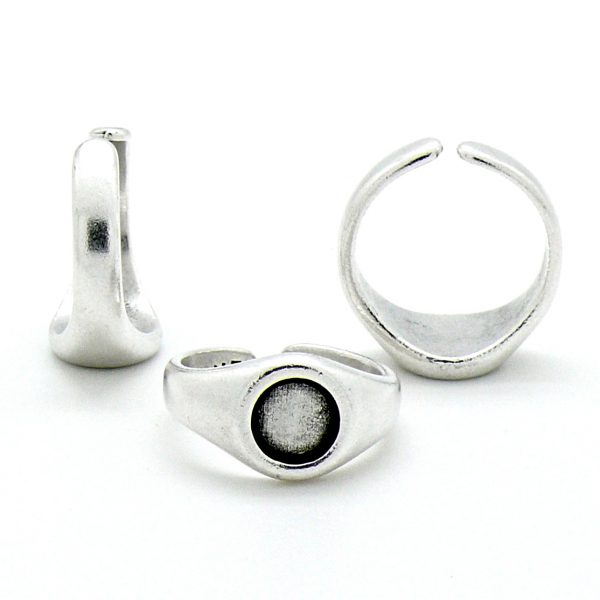 DQ vingerring voor SS34, one size, Antiek zilver