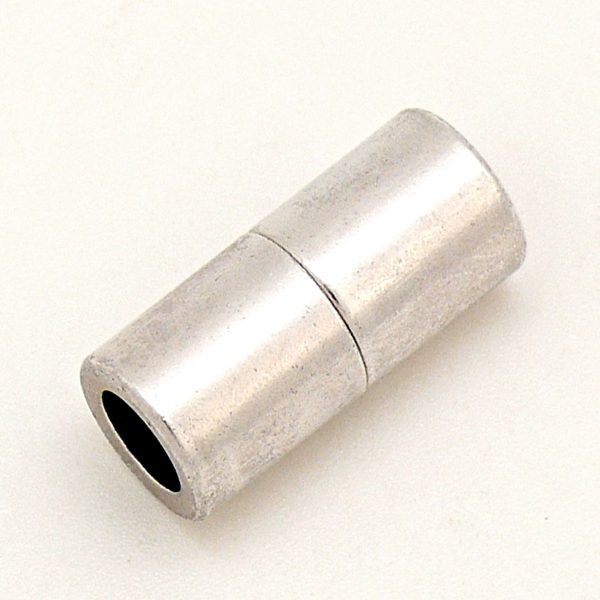 Magneetsluiting tube voor 6mm rond leer, DQ Antiek zilver