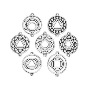 DQ Chakra Tussenzetsel Set 7 stuks, antiek zilver