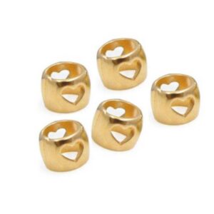 Kraal Open Hart, 10x15mm, DQ Goud