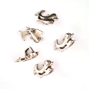 Schuiver Regaliz 2 dolfijnen, DQ Antiek Zilver