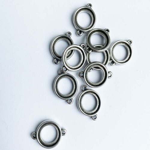 Tussenzetsel voor 12mm cabochon, DQ Antiek Zilver
