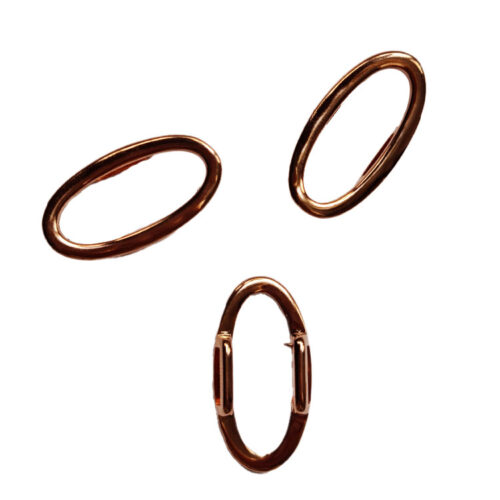 Schuifkraal ovaal voor 10mm breed leer, DQ Rose Goud