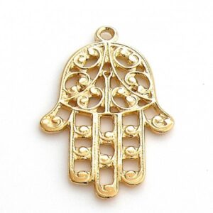 Hanger Hamsa hand middel, DQ Goud