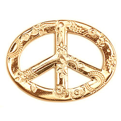 Bedel peace teken bloemen, DQ Goud