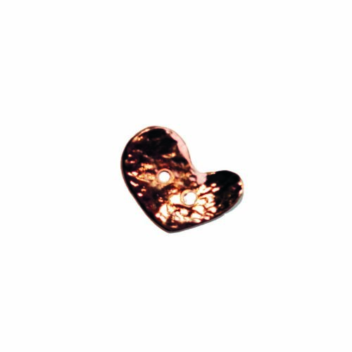 Knoop Hart hamerslag, 16x23mm, 2 gaten, DQ Rose Goud
