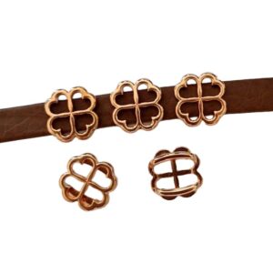 Schuiver Klaver voor 10mm breed leer, DQ Rose Goud
