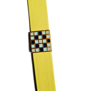 Schuiver Square met raster Blauw voor 20mm breed leer, DQ Goud