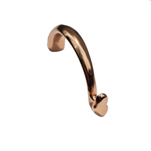 Halve armband met hartknop, Rose Goud