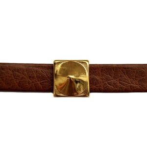 Schuifkraal spike 14mm voor 10mm breed leer, DQ Goud