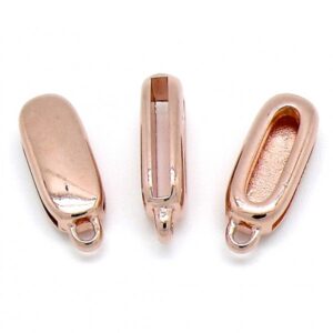Schuifkraal met oogje voor 13mm leer, DQ Rose