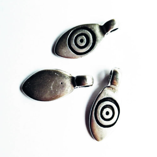 Hanger ovaal met spiraal, DQ Antiek Zilver