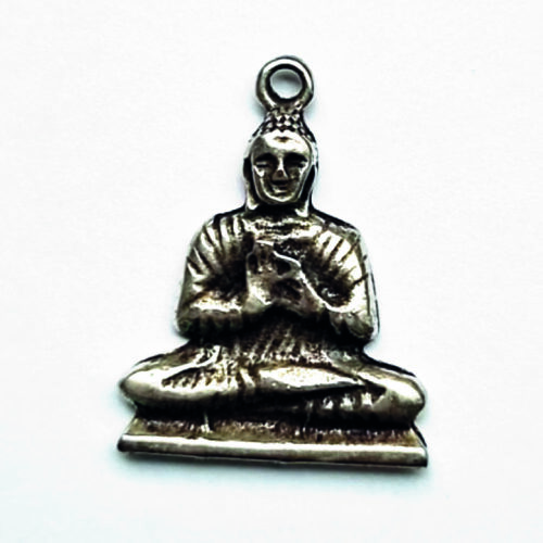 Bedel Buddha 28x21mm, DQ Antiek Zilver